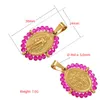 Pendant Necklaces 1PC Classic Gold Color Oval Virgin Mary Pattern Charms For Jewelry Making Colorful Necklace Bracelet Earrings DIY