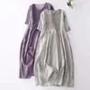 Sukienki swobodne luźna plisowana sukienka elegancka v szyja midi dla kobiet w stylu retro w linii A z dwukrotnie warstwowym designem latem