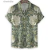 Camicie casual maschile per camicie vintage fiore e foglia 3d da uomo estate camicia hawaiane spiaggia a maniche corte con colletto e abbottonatura aloha camicia yq240408