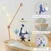 Baby Rattle Toy 012 Month Bed Bell Whale Mobile Wooden born Ocean Felt Hanging Toys Holder Bracket Infant Crib Gift 240408