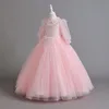 Pretty Champagne Pink Long Sleeves Girl's Birthday/Party Dresses Girl's Pageant Dresses Flower Girl Dresses Girls Everyday Skirts Kids' Wear SZ 2-10 D408290