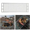 BBQ Grill Net Grilling Basket Mesh Wire Rack Portable Stainless Steel Grid Grate for Seafood Picnic Cooking Outdoor Cookware 240402