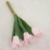 Dekorativa blommor falska tulpan faux silkblomma realistiska simulerade tulpaner vacker konstgjord bukett för hem bröllopsfest