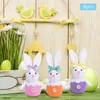 Party Decoration 6Pcs Easter Hanging Ornaments Set Rustic Crafts Pendant Elegant Colorful For Home Bedroom Living Room Tree