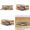 Charm Bracelets Fashion Beaded Boho Bracelet Jewelry Handmade Natural Stones 3 Strands Wrap For Women Mens Drop Delivery Dhmwk