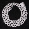 Anpassad 13mm Miami Cuban Chain Necklace S925 Silver White/Yellow/Rose Gold Plated Wholesale Link Moissanite Jewelry