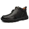 BOTAS 2024 Autumn Inverno Men do inverno Sapatos de couro genuínos Casual Vaca calçada masculina Homem tornozelo preto ka1743