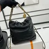 Crossbody Bag Mini Müllbeutel Designer Frauen echte Ledereinkaufstasche Kettenschnur Wasser Eimer Tasche eine Schulterhandtasche