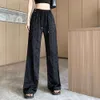 Femmes High Wainer Pants de créateur lettre imprimé pantalon droit pour femmes model pantalon slim lâche