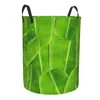 Laundry Bags Folding Basket Green Banana Leaf Round Storage Bin Large Hamper Collapsible Clothes Toy Bucket Organizer