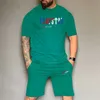T-shirt da uomo Tute Trapstar a maniche corte con lettere arcobaleno ricamo asciugamano sfumato pantaloncini casual larghi set M-3XL