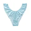 Women's Panties Satin Ruffle Sexy Thongs Underwear Low Waist Mesh Elastic Cotton Crotch Breathable Seamless Briefs