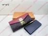 Designer S-Lock Wallet Women Long Walls Hobo Purses Cardholder Luxurys Leather Flip Cover Folding Hasp Envelope Type Clutch Bags Ladies Credit Card Holder Pouch