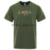 T-shirts masculins paresseux reposant sur l'imprimerie du ventre T-shirts Crewneck Soft confortable S-xxxl Tee T-shirt Oversize Casual Man H240408
