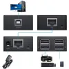 Taschen 4 Port USB Extender RJ45 über Ethernet CAT5E/6 Kabel bis 120 m USB 2.0 Hub UTP -Erweiterung für USB -Flash -Laufwerkstastaturmeisterkamera