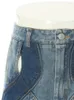 Jeans da donna la moda cavo colori di contrasto di contrasto patchwork a metà lunghezza pantaloni denim primavera 2024 1dh4793