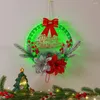 Decorative Flowers 30cm LED Light Hanging Garland Multifunctional Christmas Holiday Art Wreath Artificial Festival Theme For Door Window