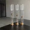 Party Decoration 20st Design Gold Candle Holder Acrylic Cylinder Vase Centerpieces Candlestick Road Lead Center for Wedding Table