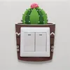 Caricature cactus cactus autocollant couvercle de commutateur lumineux Glow dans le commutateur mural socket sombre décoration de maison lumineuse