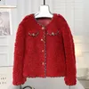 Women's Fur 2024 Lamb Hair Particle Sheep Cut Fleece Small Fragrant Weaving Belt Coat Round Neck Short Wool Integrated