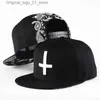 Kogelcaps snapback honkbal hoed kruisembryo verstelbare hoed geschikt voor jonge mannen vrouwen modehoed flat trend street dance hoed Q240408