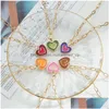 Colliers pendants Collier de coeur Colorf vintage