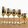 Hochwertige elektroplierte Goldglasbecher -Kristall -Champagner -Tasse Trinkgläser für Getränke Weinglasweinbecher 240408