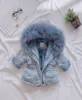 2019 Designer Girl039s cottonpadded Winter coat baby jeans thick winter coat Kids Designer Clothes Girls Denim Clothing8286417