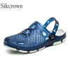 Chaussures décontractées Sandales d'été bleues pour hommes bouchons les pantoufères