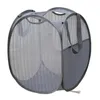 Sacs à linge Panier pliant Panier de panier en maille respirant Storage pour les vêtements sales pliables Léger Idéal Home