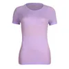 Lu dames yoga lange mouwen stevige kleur naakt sport vormen taille strakke fitness losse jogging sportkleding dames hoge kwaliteit nieuwe t -shirt fitness kleding