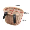 Bike Basket Wicker Front Handlebar Bicycle Adjustable Detachable Woven for Cycling Accessories 240329