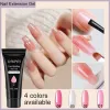 Cream Poly Nail Gel Kit with Uv Led Nail Lamp Dryer Gel Varnish Nail Set for Quick Building Nails Extensions Gel Manicure Tools Kit