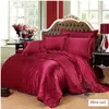 Sängkläder sätter 4 bitar set ark täcke täckning 22 mm mullbärsilk sömlösa vit champagne rosa silver kung anpassar