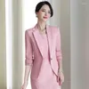 Werkjurken luxe vrouwen set 2024 in Office Lady Professional Business Two -Piece vrouwelijke blazer met jurk