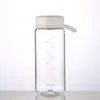 Waterflessen 450/600 ml eenvoudige transparante plastic fles met afgestudeerd pc -materiaal Cup siliconenhendel en thee -partitie