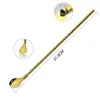 Drinking Straws 2Pcs Colorful Reusable Straw Spoon Cocktail Stirring Stainless Steel Metal Bar Coffee Tools