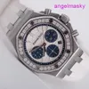 Ladies 'AP Wristwatch Epic 26231 Royal Oak Panda twarz Women Fine Steel Diamond Watch Automatyczne maszyny Szwajcarskie zegarek Słynny luksusowy zegarek