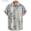 Chemises décontractées pour hommes pour hommes photo Harajuku Y2k Aloha Shirt 3D Mens Imprimez Luxury Taille à manches courtes Louange Top YQ240408