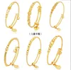 Bangle 1PC Gold Plated Cuff Bangles For Cubic Beaded Charm Bracelet & Adjustable Jewlery F1835