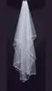 Two Layers Bridal Veils White Tulle Short Bride Wedding Veil With Comb Ribbon Edge Bridal Accessories 2018 Cheapest1468138