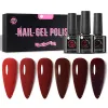 Gel UR SUGAR 6pcs Autumn Gel Polish Set Red Caramel Orange Brown Gel Nail Kit Varnis Semi Permanent Christmas Gift