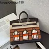 Tygväska Designer Bag handväskor äkta läderkvinnor med highend krokodilmönster sömmar och palm små hus platina kohud en axel crossbody han han
