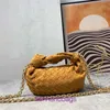 9a de qualité Botegss Venetss Jodie Sacs tissés à vendre Stars Cowhide Woven Bag Sac Mini Dumpling Fashion Fashion Casual Knot Handsbag Vow avec un vrai logo