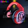 Modèle de casque gonflable à écouteur gonflable rouge et noir en gros avec des lumières LED pour la musique DJ DJ DJ décoration 001