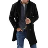 Trench maschile cappotto da uomo inverno giacca lunga a doppio petto.