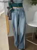 Jeans pour femmes 2024 Bottoms vintage y2k pantalon à jambe large fashion fashion streetwear broderie arc libre pantalon féminin