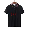 ホットファッション高品質クラシックポロシャツ英語Gコットンショートスリーブ2024デザイナーブランドサマーテニスメンズTシャツ3色ストライプレターG301
