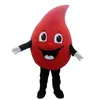 2024 Discount Factory Vente spéciale Rouge personnalisée Drop de mascotte de sang Costume Cartoon Fancy Dishing