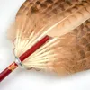 Dekorativa figurer Natural Pheasant Feather Fan Chinese Dance Prop Handmade Zhuge Liang Feature Wedding Hand Decoration